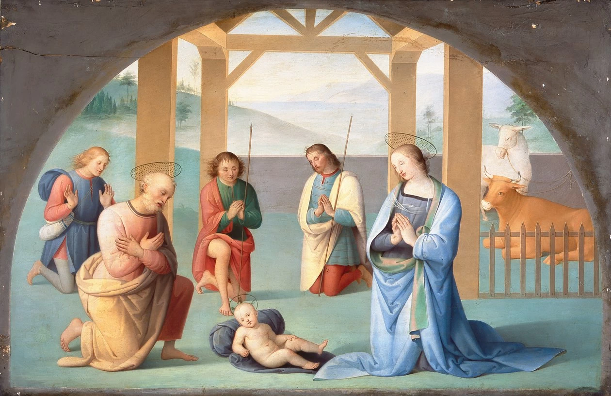 Annie Louise Swynnerton - Adorazione del Bambino Gesù (dopo Perugino) (dettaglio), Manchester Art Gallery